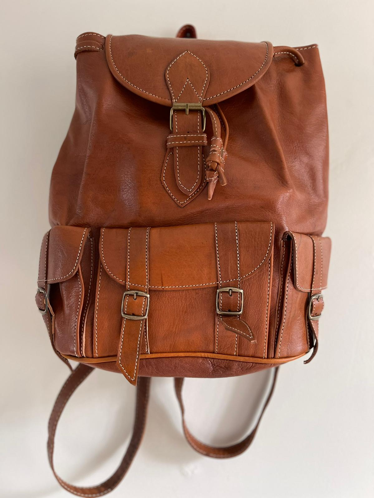 moroccan leather backpack
