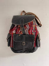 Load image into Gallery viewer, black leather backpack
