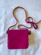 Load image into Gallery viewer, back of the pink leather shoulder bag
