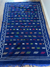 Load image into Gallery viewer, blue wool Kilim  - kilim rugs
